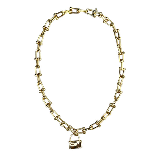 Linked Lock Gold Necklace