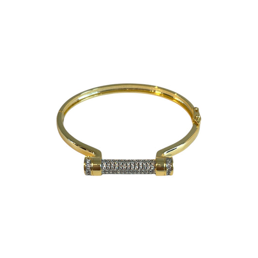 Gold Bar Pavé Bangle