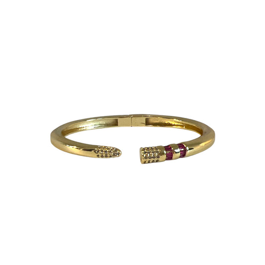 Pink Zircon Pencil Cuff Bracelet