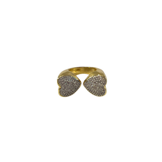 Double Heart Pavé Ring
