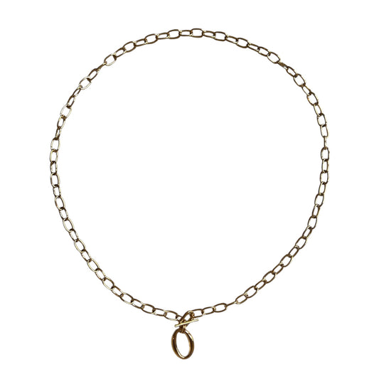 Gold Oval Charm Necklace