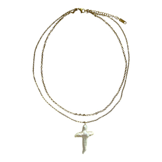 Pearl Cross Necklace