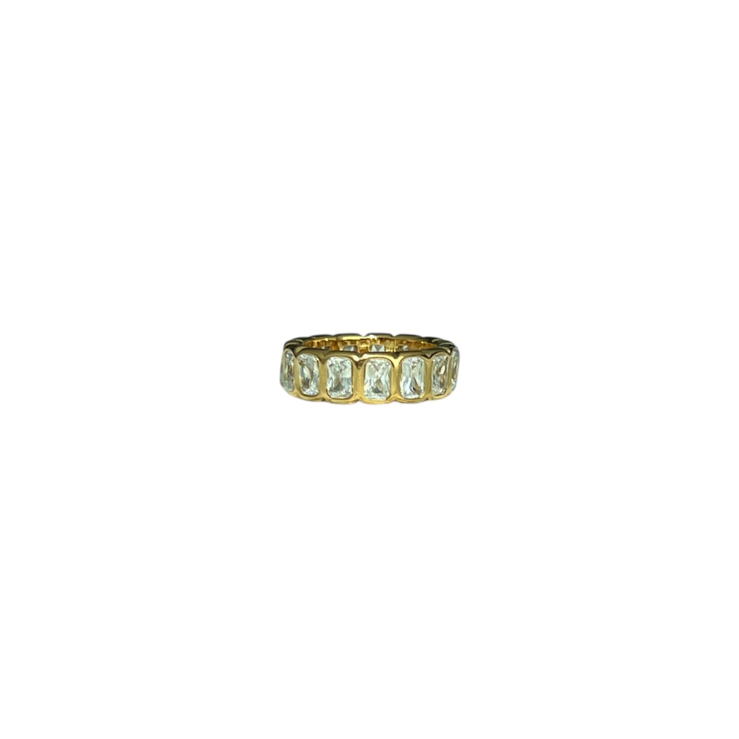 Gold Zircon Rectangles Ring