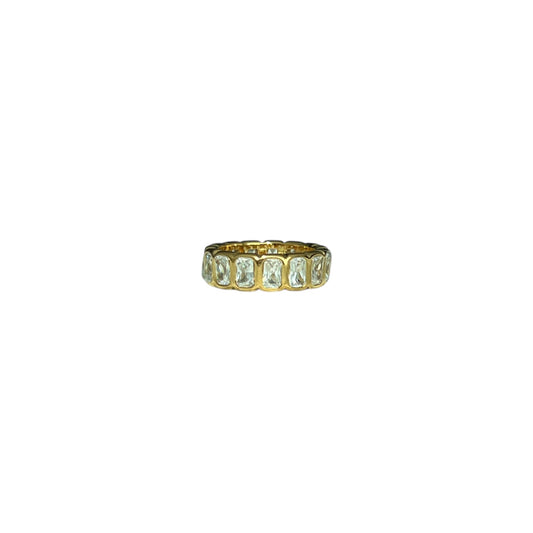 Gold Zircon Rectangles Ring