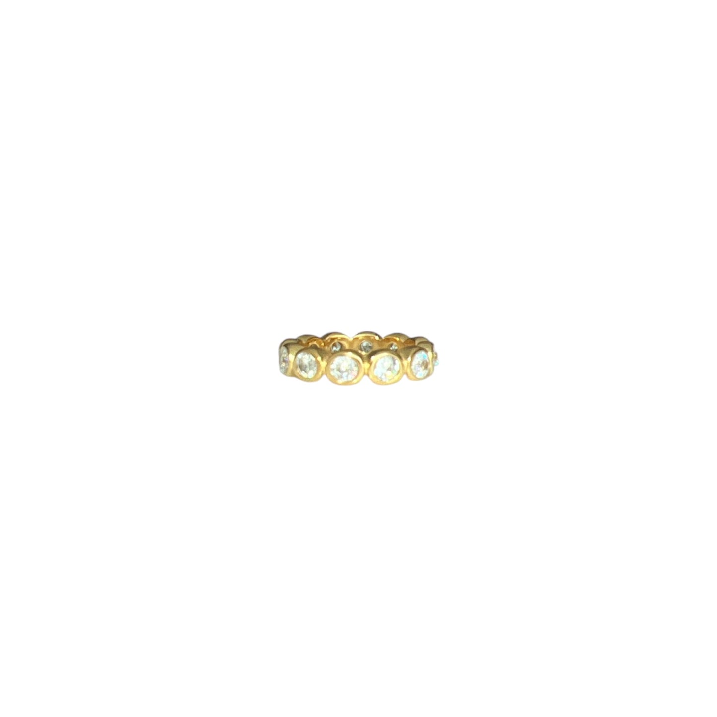 Gold Zircon Circles Ring
