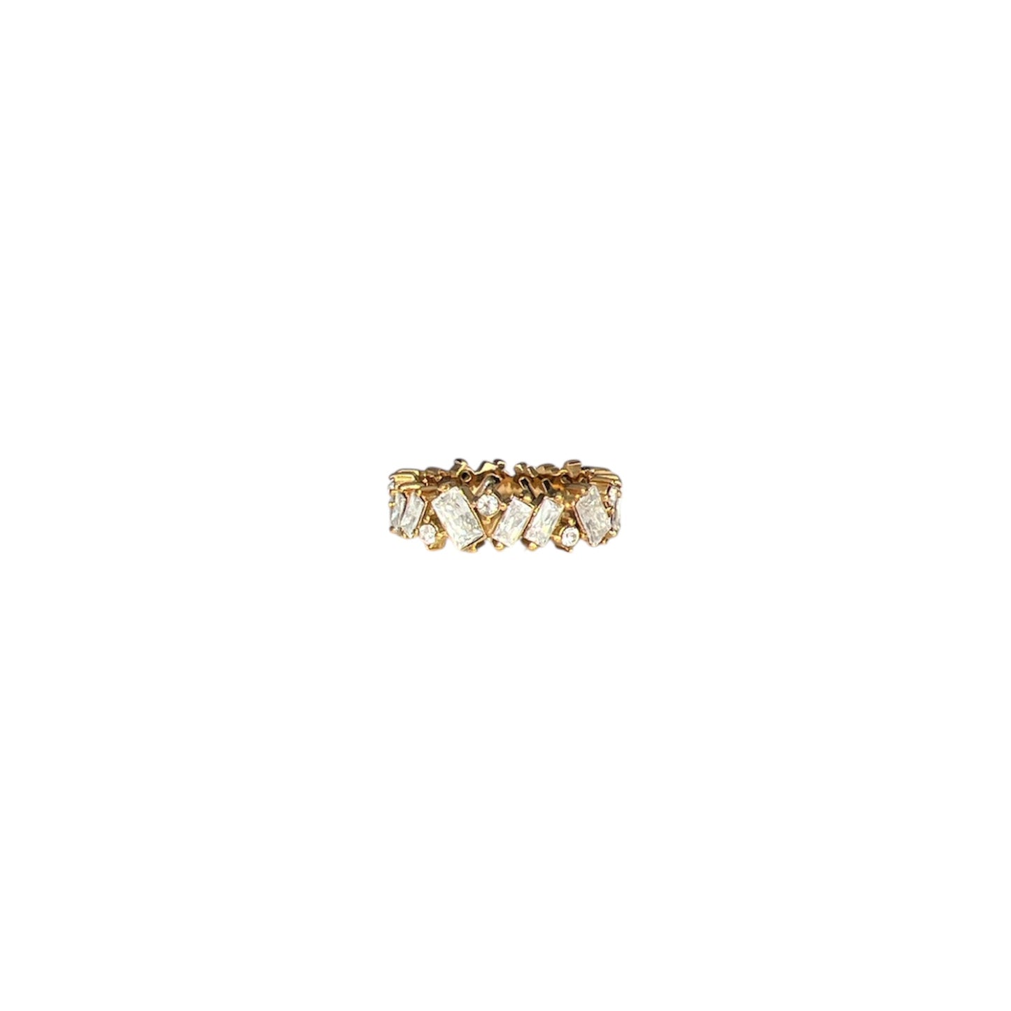 Mixed Cut Gold Zircon Ring