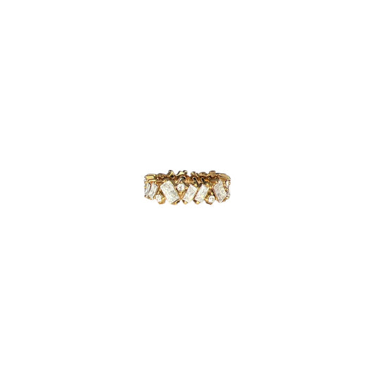 Mixed Cut Gold Zircon Ring