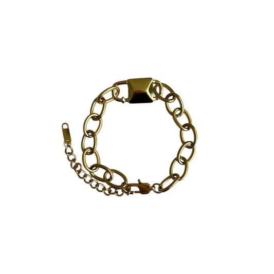 Gold Lock Chain Bracelet
