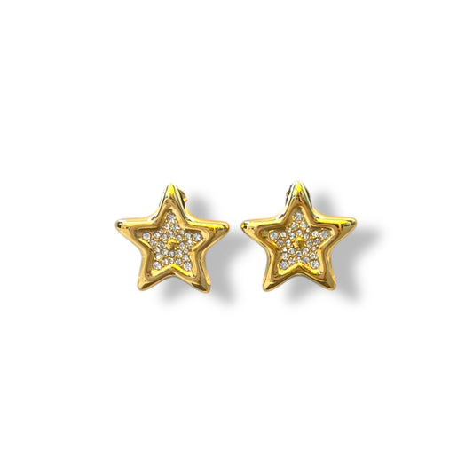 Gold Star Crystal Earrings