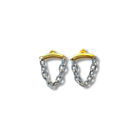 Gold and Silver Chain Earrings