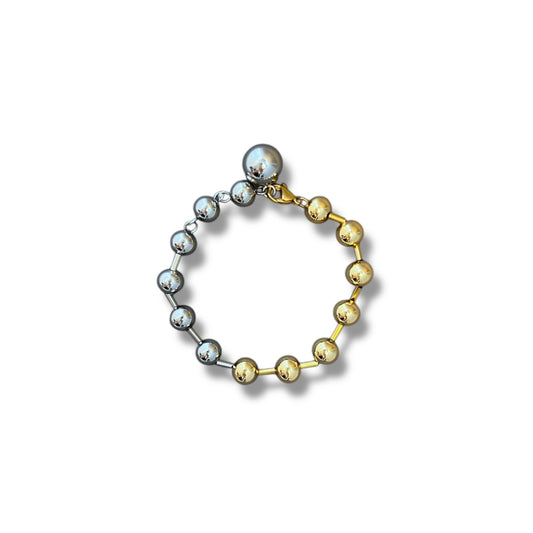 Gold and Silver Beaded Bracelet