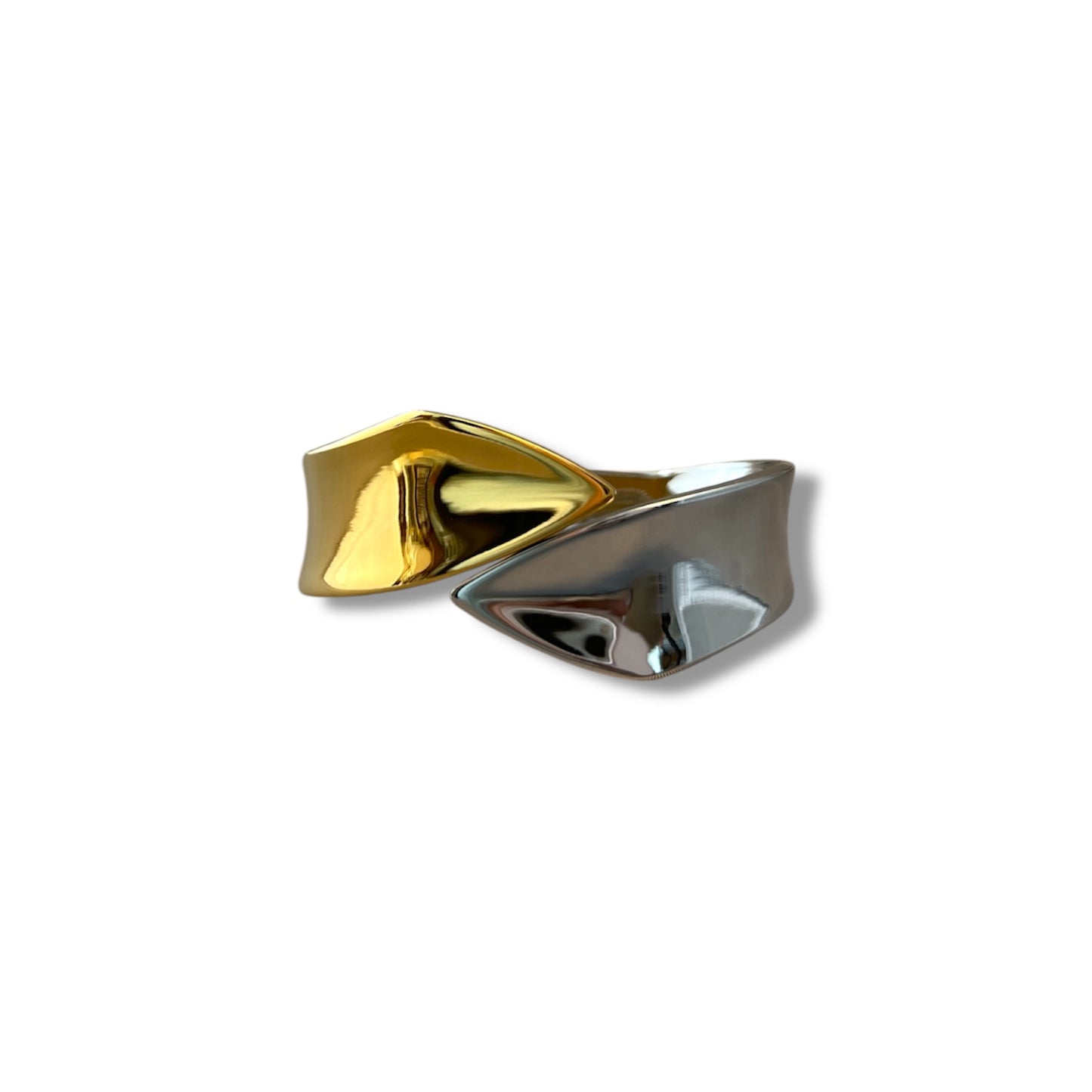 Gold and Silver Geometric Bangle