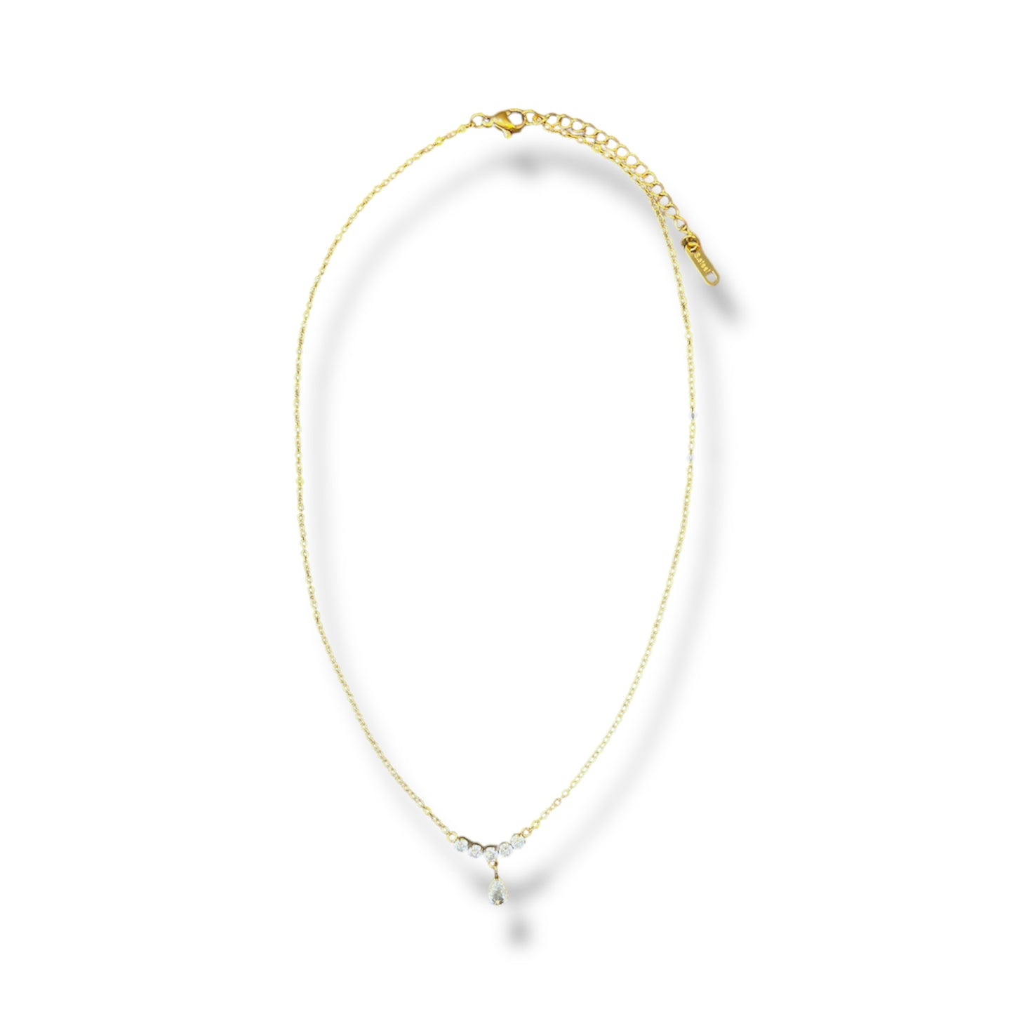 Gold Horizontal Zircon Necklace