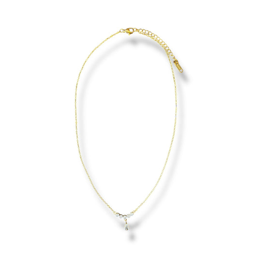 Gold Horizontal Zircon Necklace