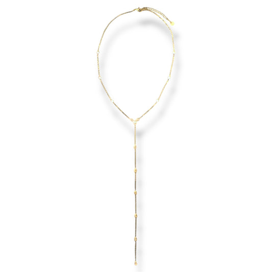 Gold Y-Shaped Zircon Drop Necklace