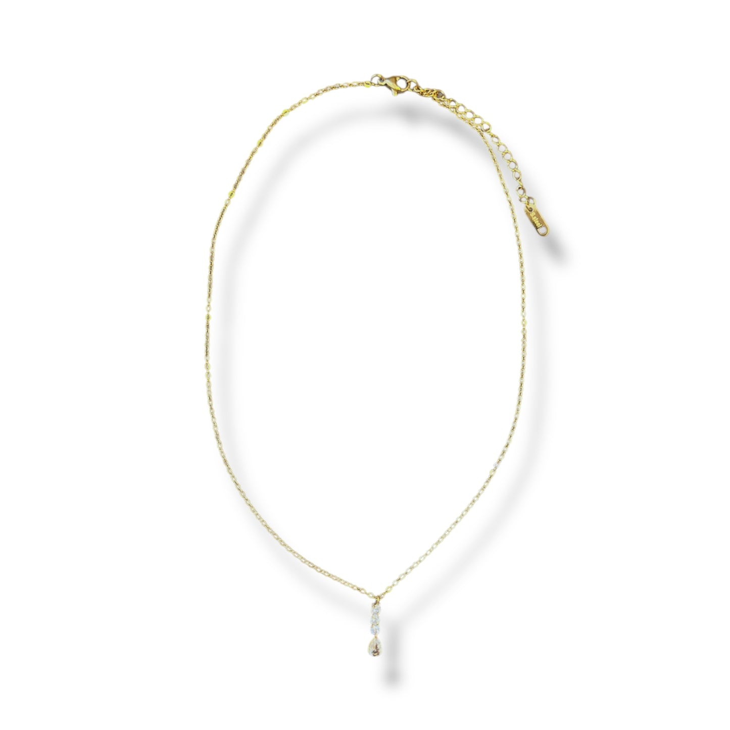 Gold Vertical Zircon Necklace