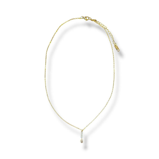 Gold Vertical Zircon Necklace