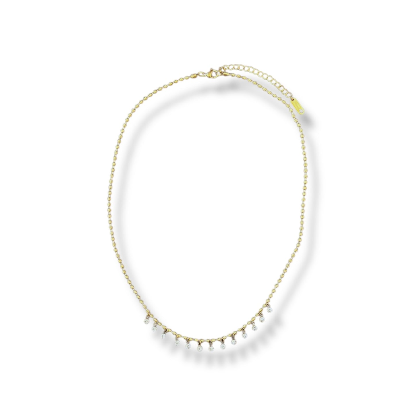 Gold Zircon Charm Necklace