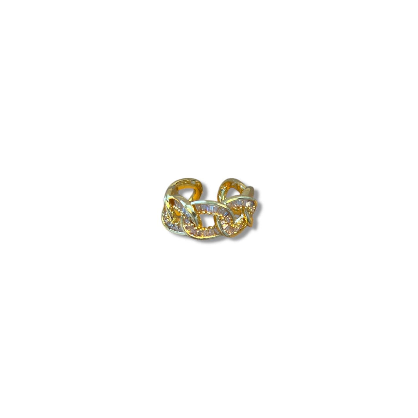 Gold Zircon Chain Ring