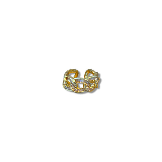 Gold Zircon Chain Ring