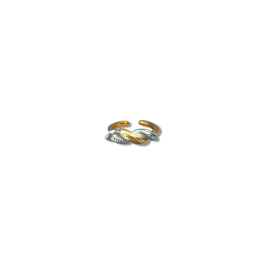 Gold and Silver Twisted Screw Ring