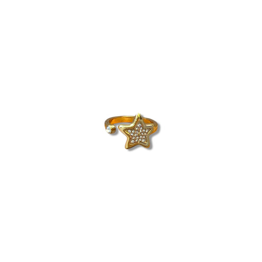 Gold Star Crystal Ring