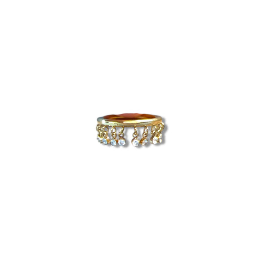 Gold Crystal Waterfall Ring