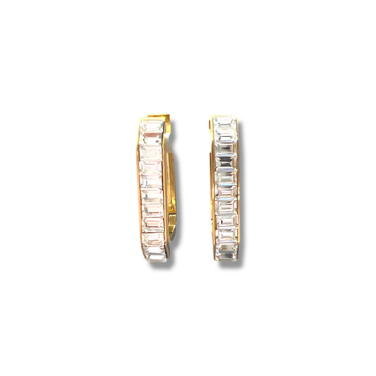 Rectangular Zircon Hoop Earrings