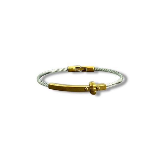 Gold and Silver Belt Bangle