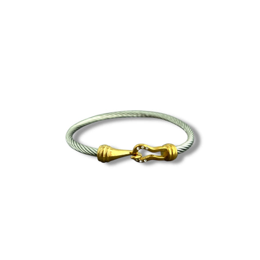 Gold and Silver Zircon Link Bangle