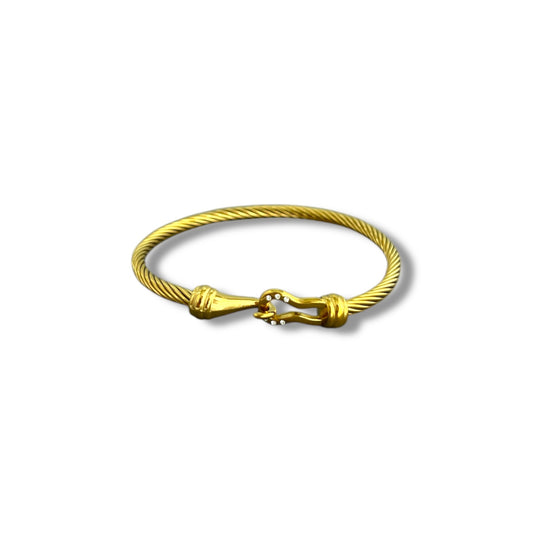 Gold Zircon Link Bangle