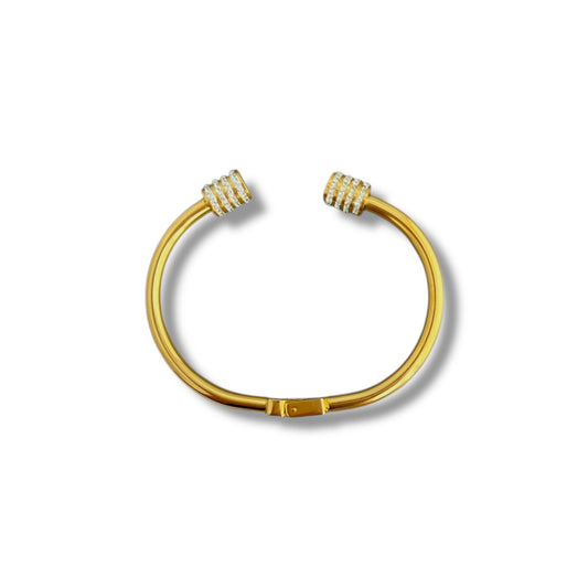 Gold Zircon Cuff Bangle