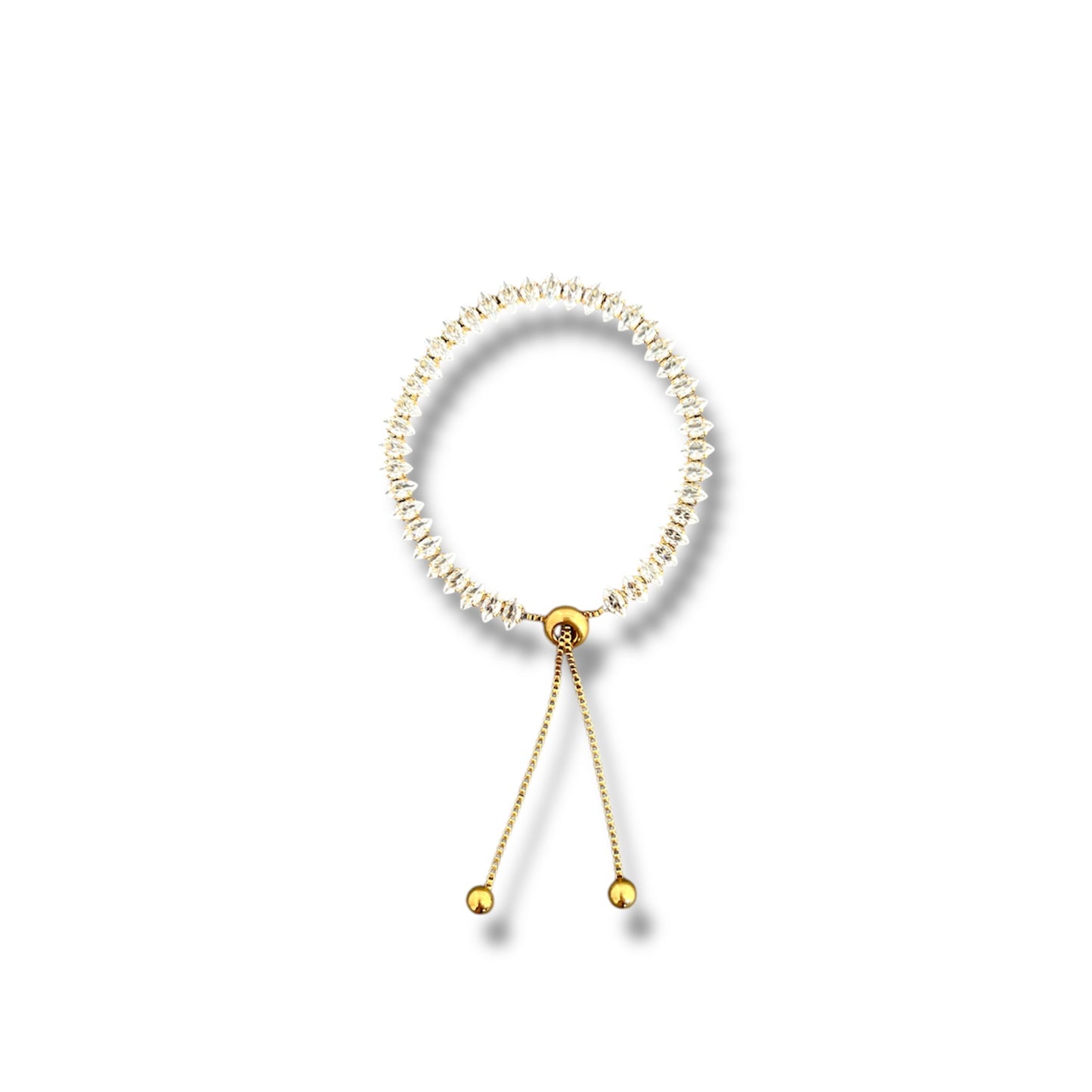 Gold Marquise Zircon Slider Bracelet