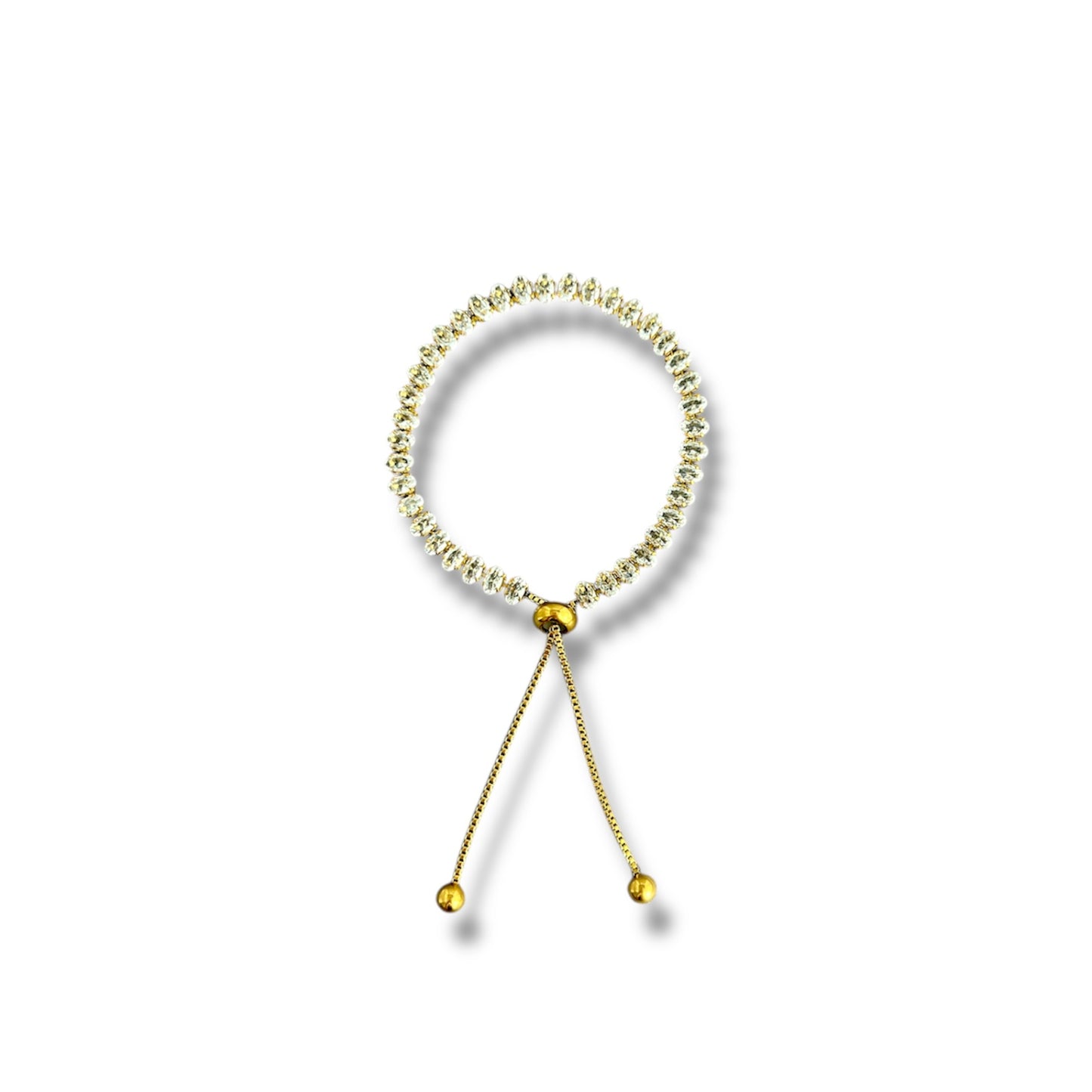 Gold Oval Zircon Slider Bracelet