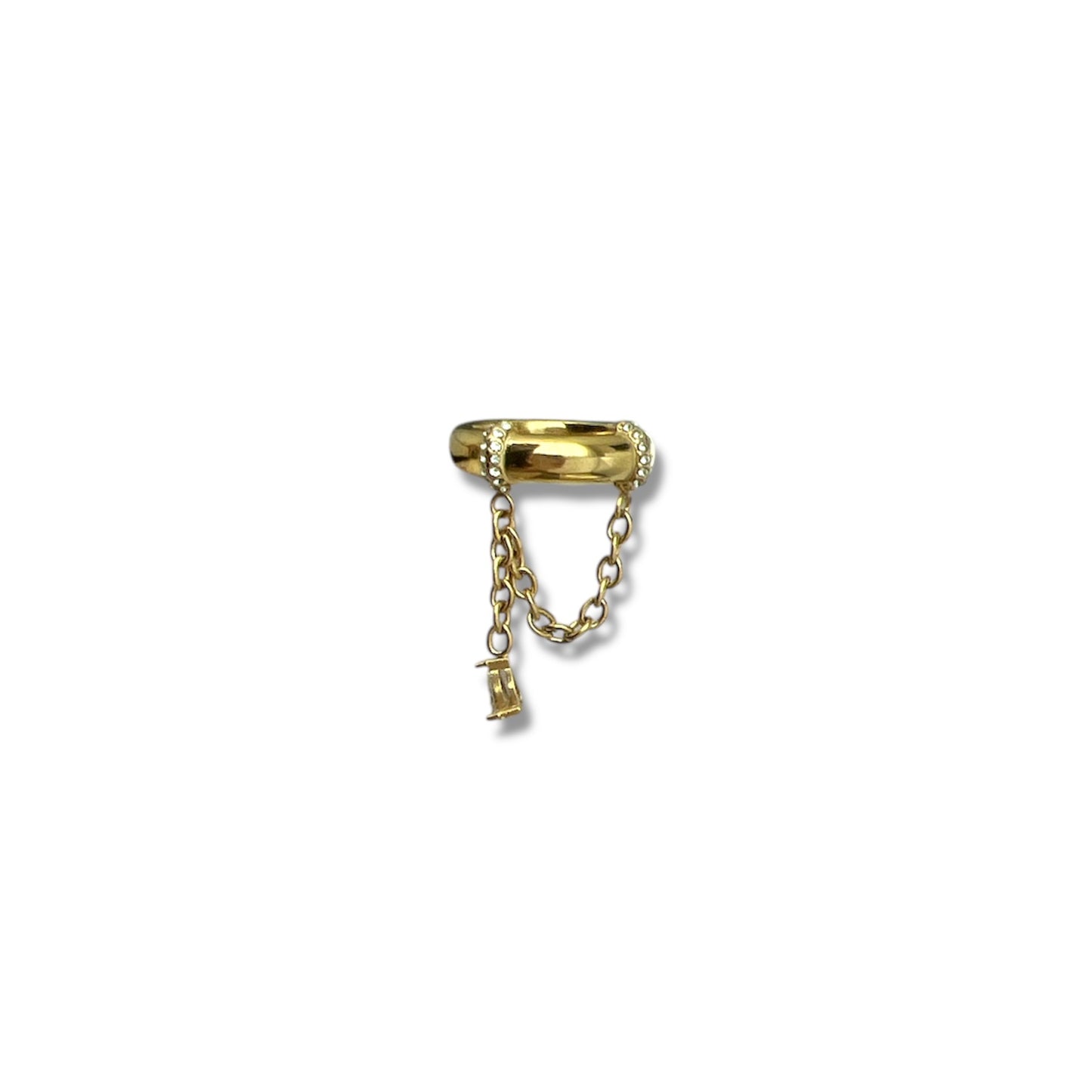 Gold Zircon Cascade Drop Ring