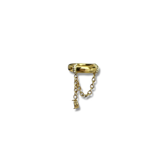 Gold Zircon Cascade Drop Ring