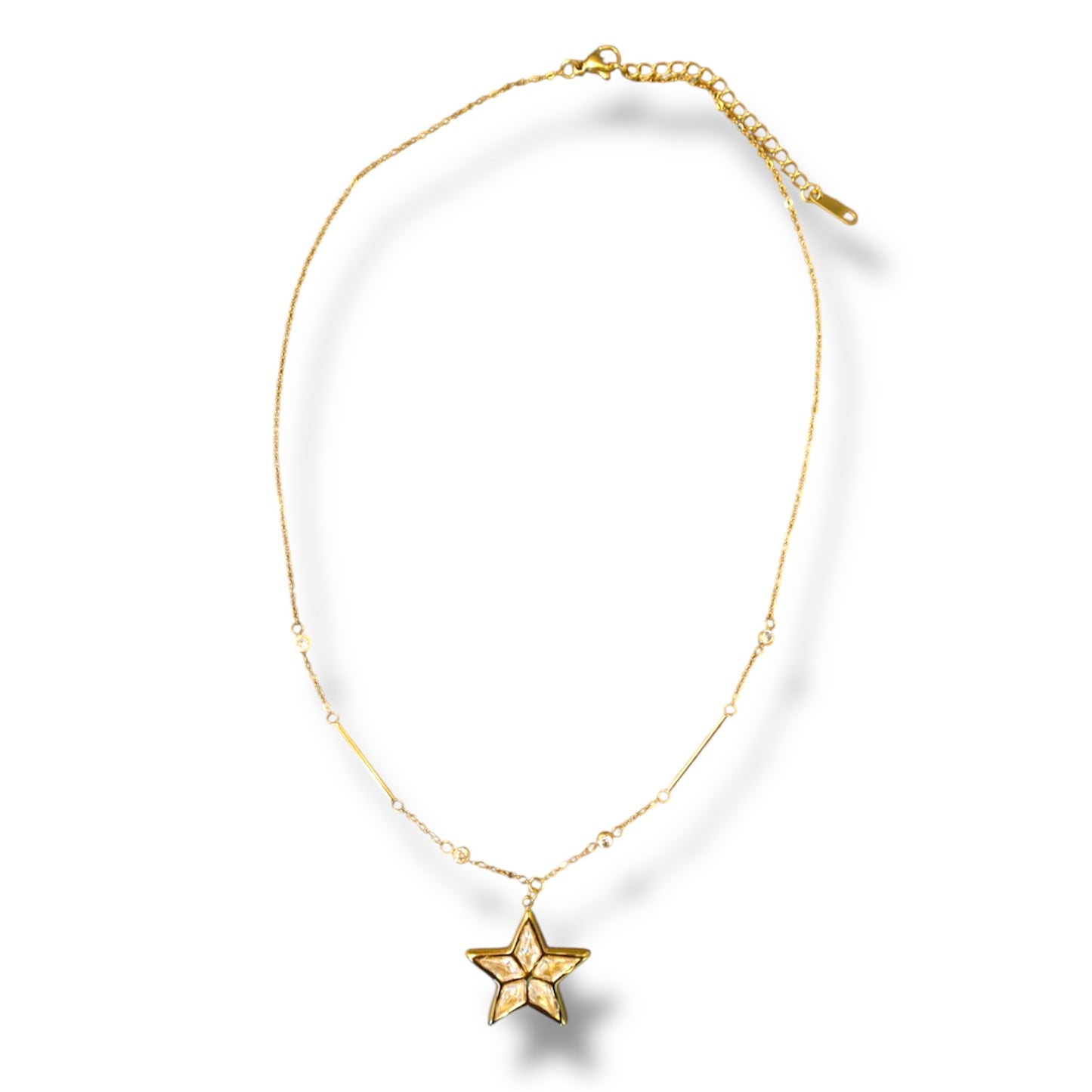 Gold Zircon Star Necklace