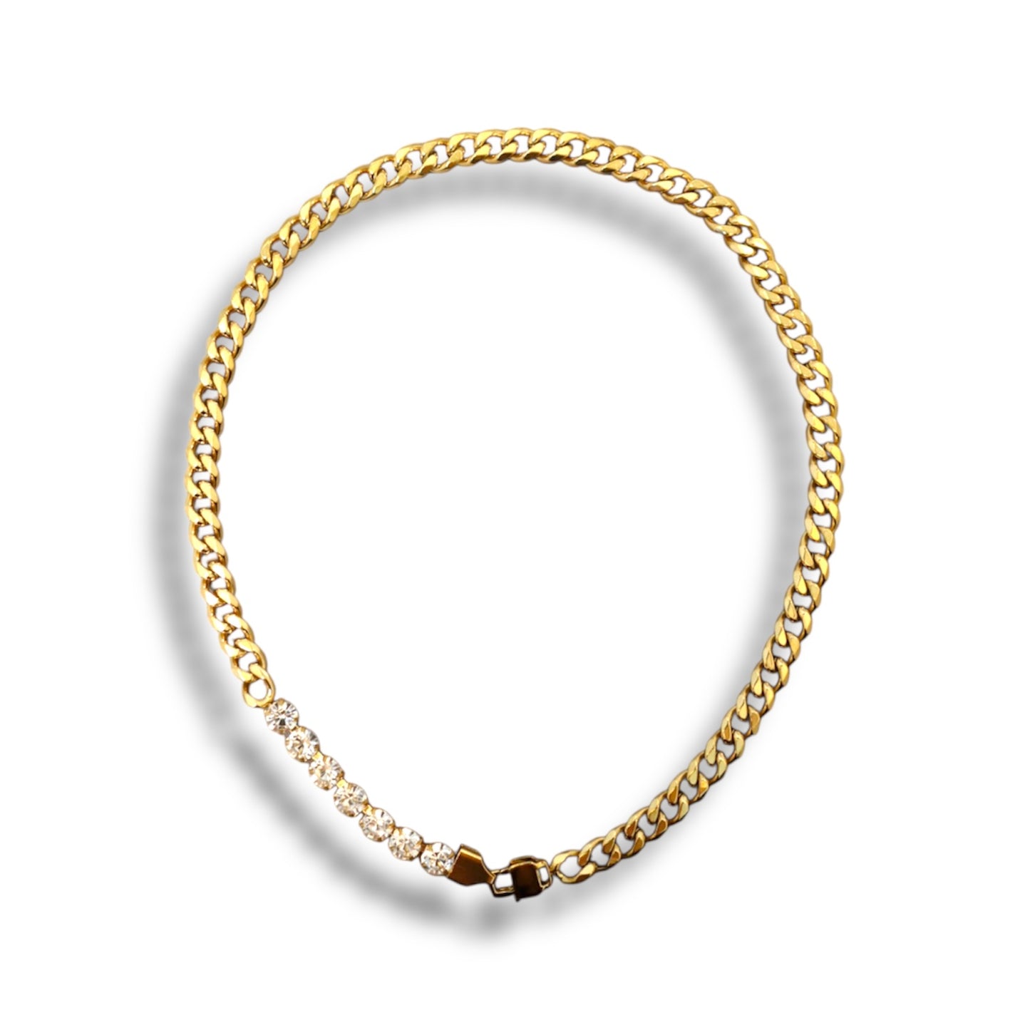 Gold Zircon Chain Necklace