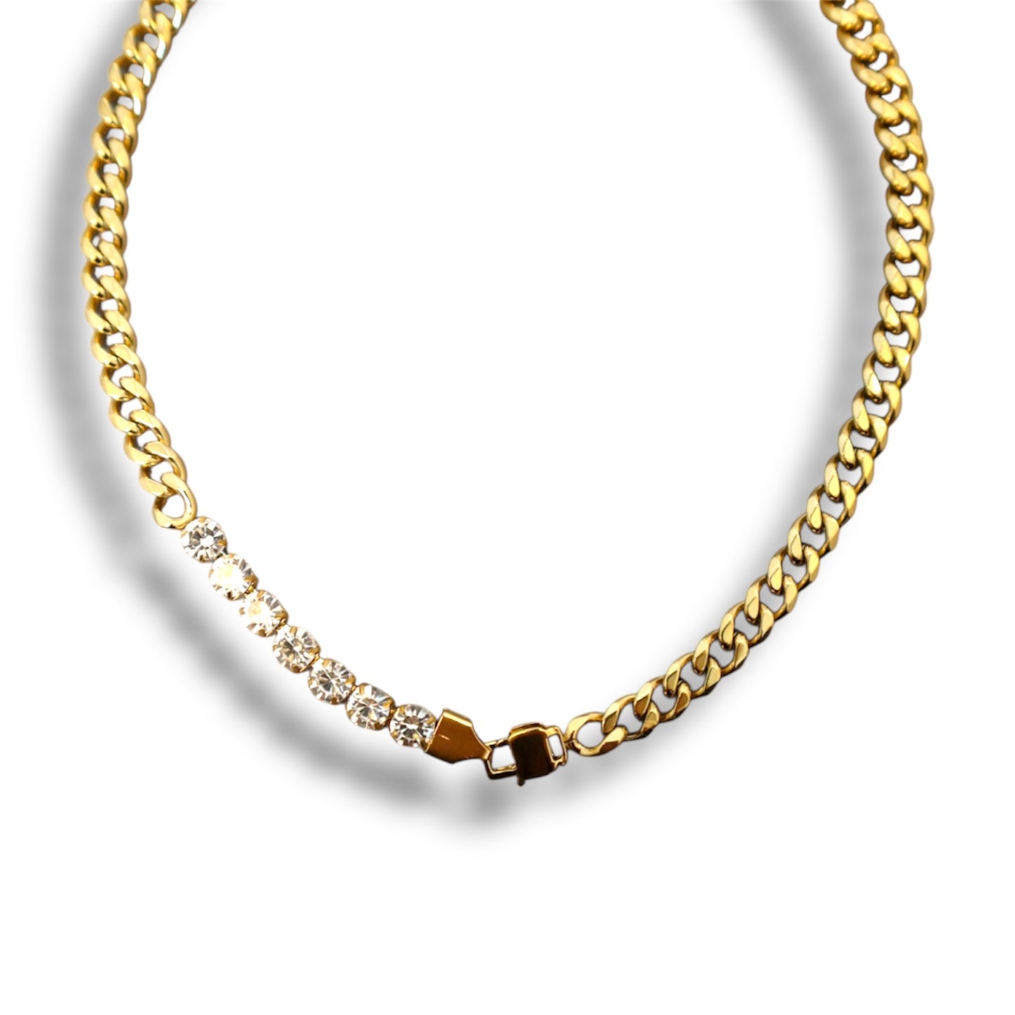 Gold Zircon Chain Necklace