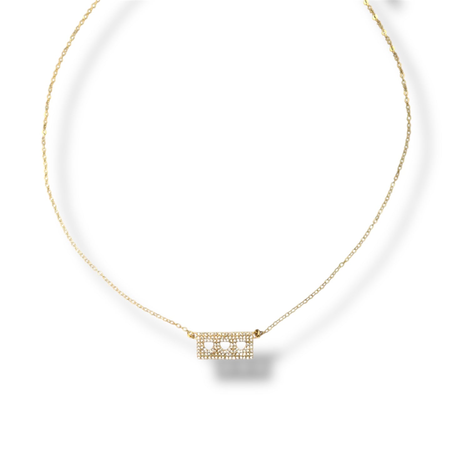 Gold Heartline Zircon Necklace