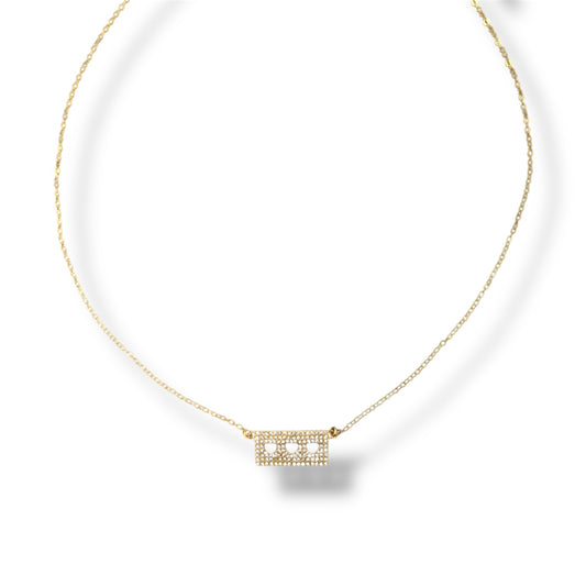 Gold Heartline Zircon Necklace
