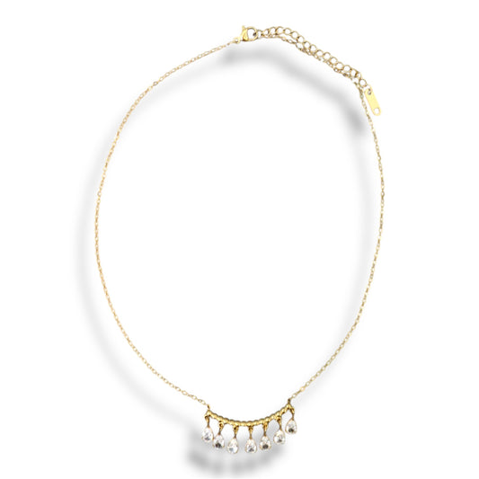 Gold Dangling Zircon Necklace