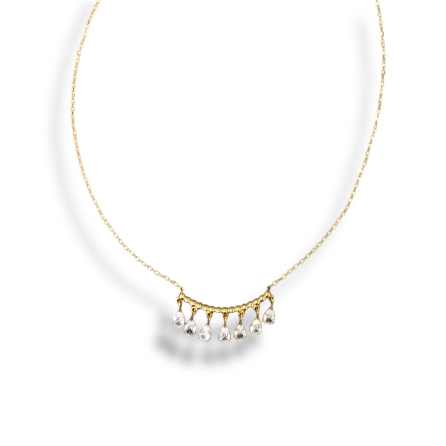 Gold Dangling Zircon Necklace