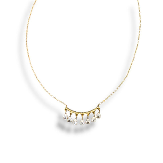 Gold Dangling Zircon Necklace