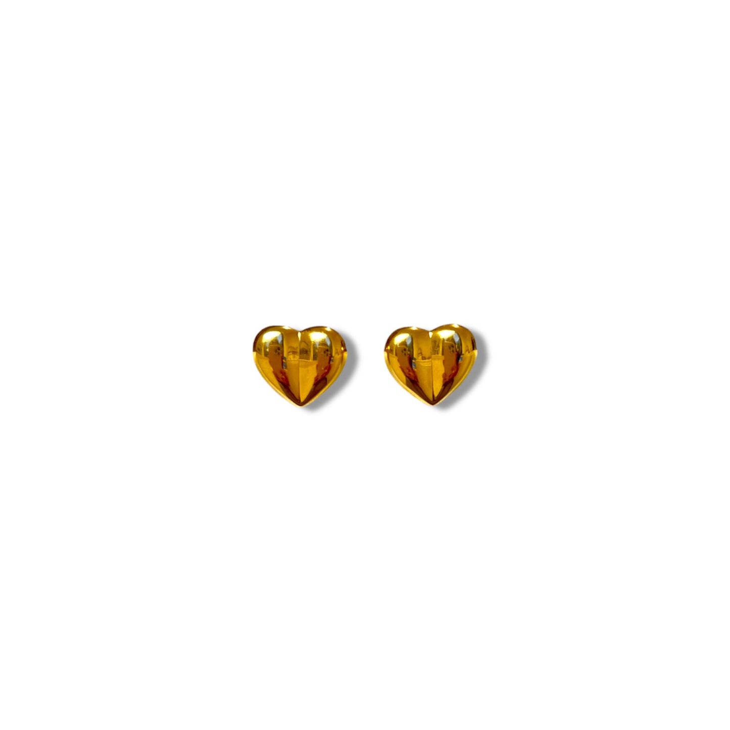 Gold Heart Stud Earrings