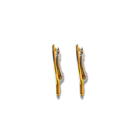 Gold and Silver Front-back Earrings