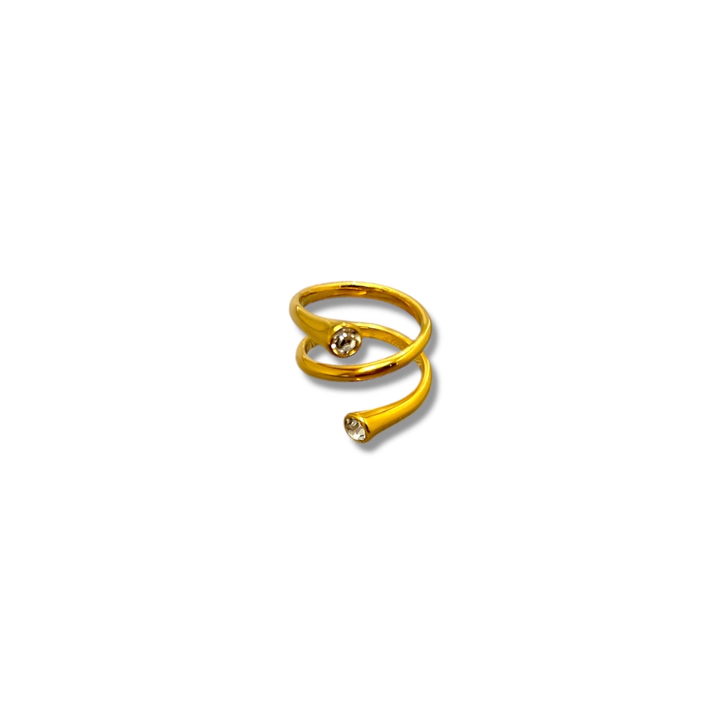 Gold Asymmetrical Circle Zircon Ring