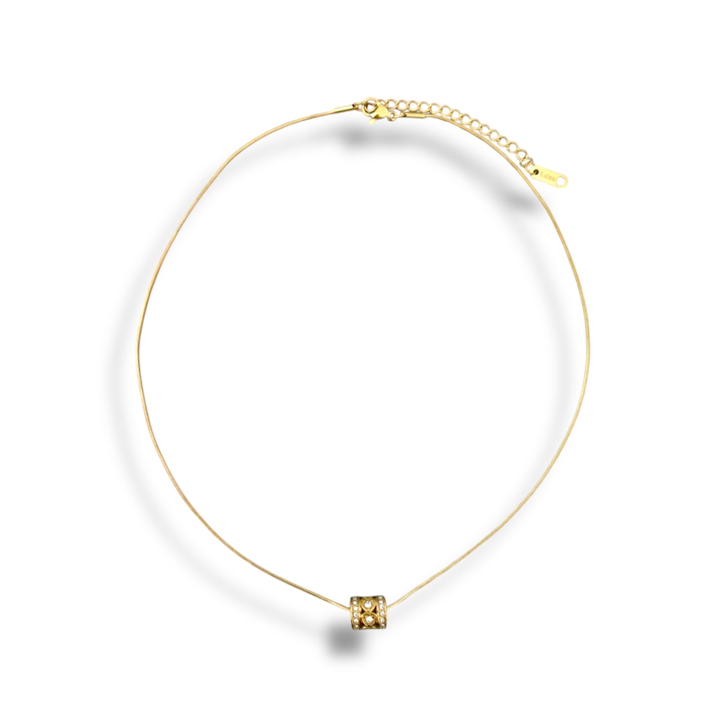 Gold Zircon Heart Ring Necklace