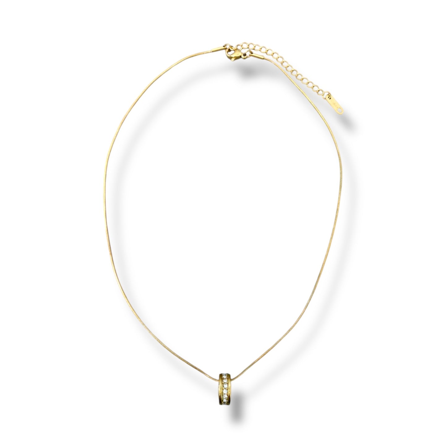 Gold Zircon Ring Necklace