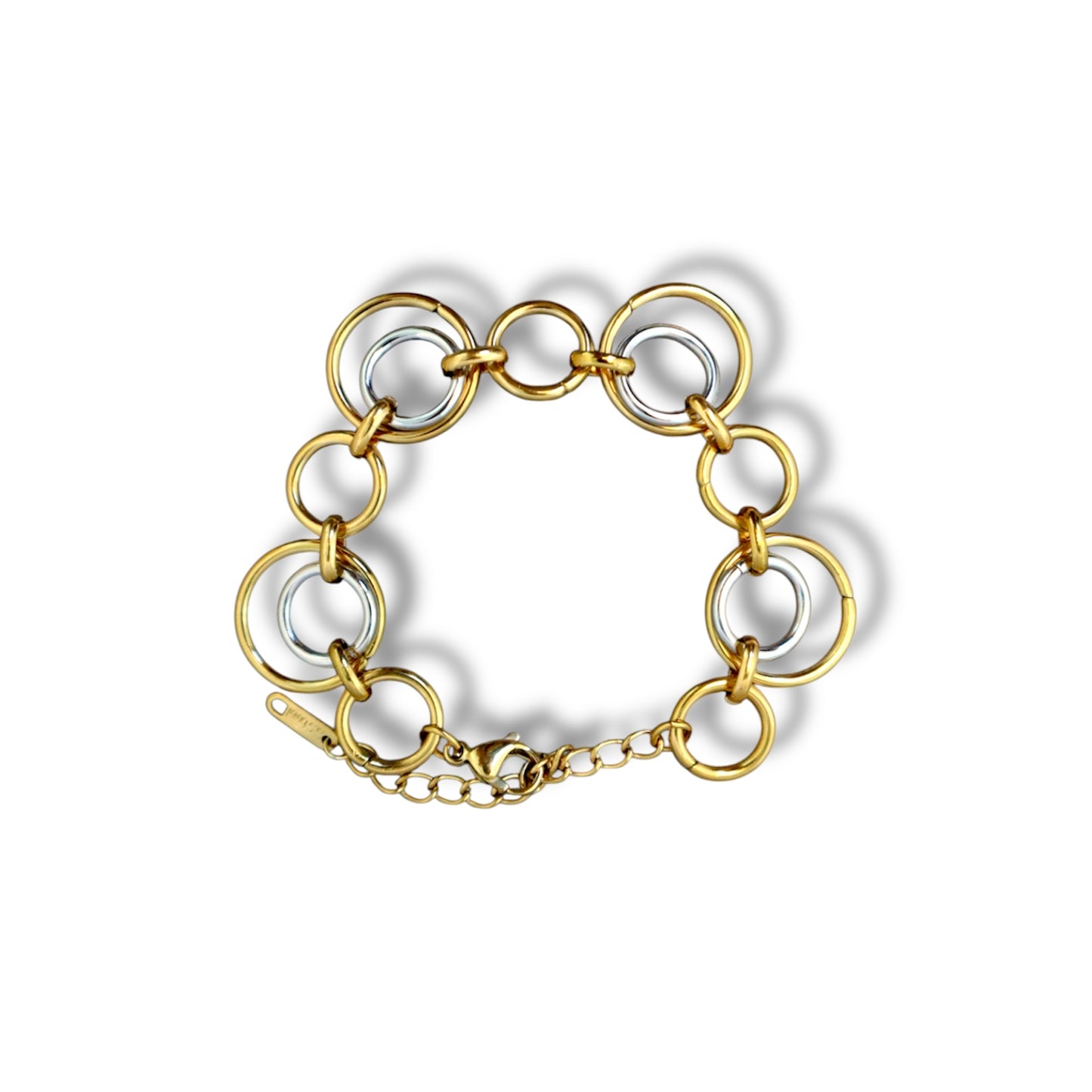 Gold and Silver Double Circle Bracelet